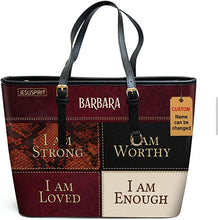 画像をギャラリービューアに読み込む, Personalized Bible Scripture - Religious Faith Zipper Leather Tote Bag
