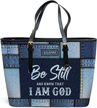 画像をギャラリービューアに読み込む, Personalized Bible Scripture - Religious Faith Zipper Leather Tote Bag