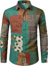 Load image into Gallery viewer, LucMatton Men's Linen Pattern Shirt
