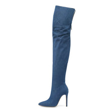 画像をギャラリービューアに読み込む, Winter Over The Knee Denim Women Boots