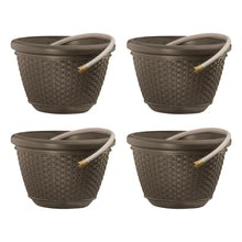 Load image into Gallery viewer, Suncast Wicker Garden Water Hose Storage Holder Pot 2 Pack