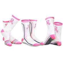 Load image into Gallery viewer, TeeHee Breast Cancer Awareness Cotton Knee High Socks