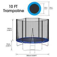 Load image into Gallery viewer, 10 FT Outdoor Fitness Trampoline with Safe Enclosure Net, 661 lbs Capacity for 3-4 Kids - slvhasitall