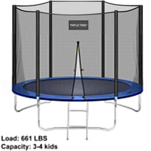 Load image into Gallery viewer, 10 FT Outdoor Fitness Trampoline with Safe Enclosure Net, 661 lbs Capacity for 3-4 Kids - slvhasitall