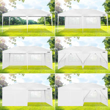Load image into Gallery viewer, 10' x 20' EZ Pop Up Canopy Tent Party Tent Outdoor Event Instant Tent Gazebo with 6 Removable Sidewalls and Carry Bag, White - slvhasitall