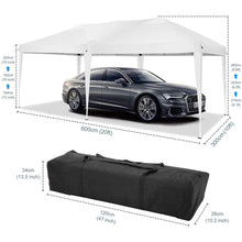 Load image into Gallery viewer, 10' x 20' EZ Pop Up Canopy Tent Party Tent Outdoor Event Instant Tent Gazebo with 6 Removable Sidewalls and Carry Bag, White - slvhasitall