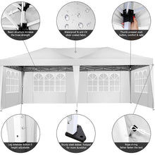 Load image into Gallery viewer, 10' x 20' EZ Pop Up Canopy Tent Party Tent Outdoor Event Instant Tent Gazebo with 6 Removable Sidewalls and Carry Bag, White - slvhasitall