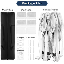 Load image into Gallery viewer, 10' x 20' EZ Pop Up Canopy Tent Party Tent Outdoor Event Instant Tent Gazebo with 6 Removable Sidewalls and Carry Bag, White - slvhasitall