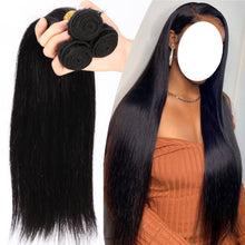Load image into Gallery viewer, 100% Malaysian Human Straight Soft Hair Extensions Weave 1/3/4 Bundles 8"-30"Black - slvhasitall