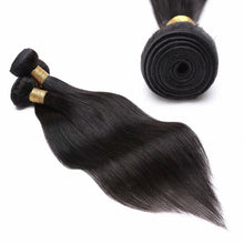 Load image into Gallery viewer, 100% Malaysian Human Straight Soft Hair Extensions Weave 1/3/4 Bundles 8"-30"Black - slvhasitall