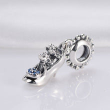 Load image into Gallery viewer, 100% Real 925 Sterling Silver Glass Slipper & Mice Dangle Pendant Charm Bead - slvhasitall