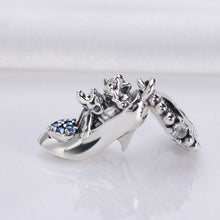Load image into Gallery viewer, 100% Real 925 Sterling Silver Glass Slipper & Mice Dangle Pendant Charm Bead - slvhasitall