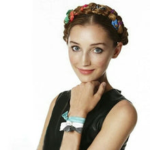 Load image into Gallery viewer, 100pcs Breast Cancer Awareness Printed Knotted Elastic Hair Ponytail Holder. Bracelet - slvhasitall