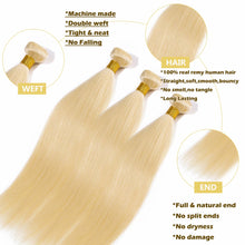 Load image into Gallery viewer, Brazilian Blonde 100% Human Hair Bundles Thick Soft Straight
