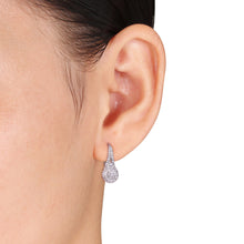 画像をギャラリービューアに読み込む, Miabella Women's 1/4 Carat T.W. Diamond Sterling Silver Double Halo Earrings