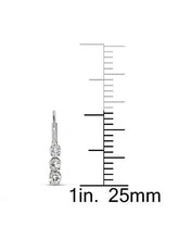 Load image into Gallery viewer, 1 2ct 3 Stone Diamond Earrings 14K White Gold