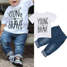 Load image into Gallery viewer, XIAXAIXU 2pcs Toddler Kids Baby Boy T-Shirts +Denim Pants Outfits Set