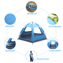 Load image into Gallery viewer, MDHAND 3-4 Person Automatic Family Instant Pop Up Waterproof Tent