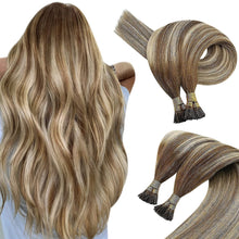 Load image into Gallery viewer, I Tip Hair Extensions Remy Human Blonde 24 inch Keratin Hair
