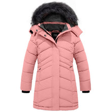 Load image into Gallery viewer, Girls' Long Puffer Jacket Windproof Thick Padded Snow Winter Coat - slvhasitall