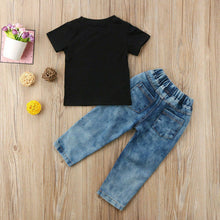 Load image into Gallery viewer, New Toddler Child Boy Clothes Hip To The Hop T-Shirt Top + Denim Trousers Jeans Set