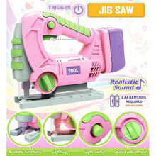 画像をギャラリービューアに読み込む, Kids Pink Tool Set with Electric Toy Drill