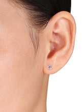 画像をギャラリービューアに読み込む, Miabella Women's 1 Carat T.G.W. Morganite 10kt Rose Gold Solitaire Stud Earrings