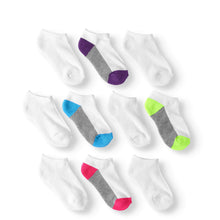 Load image into Gallery viewer, Wonder Nation Girls No Show Socks 10-Pack, Sizes S-L