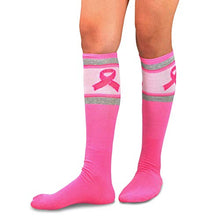 Load image into Gallery viewer, TeeHee Breast Cancer Awareness Cotton Knee High Socks