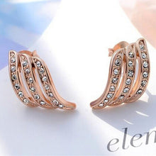 画像をギャラリービューアに読み込む, Rose Gold Diamond-studded Personality Stud Earrings
