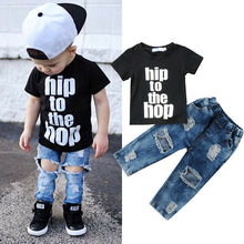 Load image into Gallery viewer, New Toddler Child Boy Clothes Hip To The Hop T-Shirt Top + Denim Trousers Jeans Set