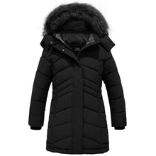 Load image into Gallery viewer, Girls' Long Puffer Jacket Windproof Thick Padded Snow Winter Coat - slvhasitall