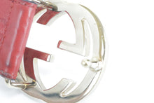 画像をギャラリービューアに読み込む, Gucci ssima Belt Red Embossed Leather