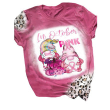 Load image into Gallery viewer, October We Wear Pink Print Ribbons Breast Cancer Awareness Short Sleeve Blouses for Women