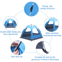 Load image into Gallery viewer, MDHAND 3-4 Person Automatic Family Instant Pop Up Waterproof Tent