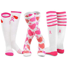 Load image into Gallery viewer, TeeHee Breast Cancer Awareness Cotton Knee High Socks