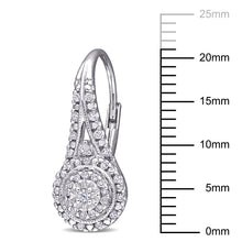 画像をギャラリービューアに読み込む, Miabella Women's 1/4 Carat T.W. Diamond Sterling Silver Double Halo Earrings