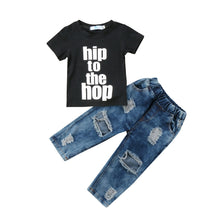 Load image into Gallery viewer, New Toddler Child Boy Clothes Hip To The Hop T-Shirt Top + Denim Trousers Jeans Set