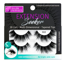 Load image into Gallery viewer, Salon Perfect Extension Seeker C-Curl False Eyelashes, Black, 662, 2 Pairs