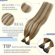 Load image into Gallery viewer, I Tip Hair Extensions Remy Human Blonde 24 inch Keratin Hair