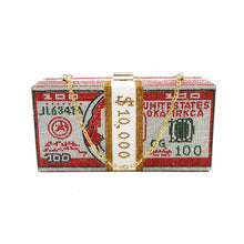 画像をギャラリービューアに読み込む, Diamond Rhinestone Bling Money Clutch Handbags