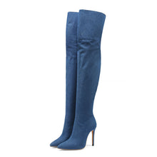 画像をギャラリービューアに読み込む, Winter Over The Knee Denim Women Boots