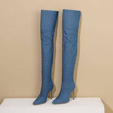 画像をギャラリービューアに読み込む, Winter Over The Knee Denim Women Boots