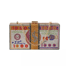 画像をギャラリービューアに読み込む, Diamond Rhinestone Bling Money Clutch Handbags