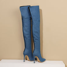 画像をギャラリービューアに読み込む, Winter Over The Knee Denim Women Boots