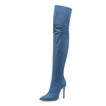 画像をギャラリービューアに読み込む, Winter Over The Knee Denim Women Boots