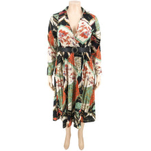 Load image into Gallery viewer, Long Sleeve African Maxi Dress With Vintage Belt - slvhasitall