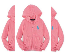 Load image into Gallery viewer, Girl's Ralph Lauren French Terry Hoodie, Wild Rose, Size L (12-14)