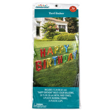 Load image into Gallery viewer, Way To Celebrate! Deluxe Multi Color "Happy Birthday" Balloon Yard Stake Decoration