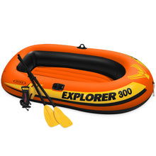 Load image into Gallery viewer, Intex Explorer 300 Compact Inflatable Fishing 3 Person Raft Boat with Pump & Oars